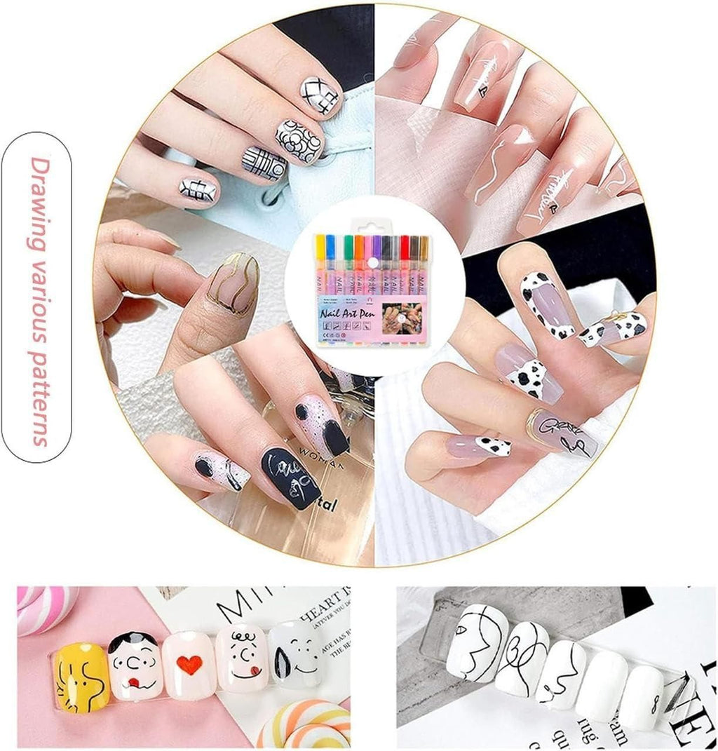 Nail Art Pens Set – 12 Vibrant Colors for Creative Nail Designs