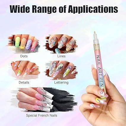 Nail Art Pens Set – 12 Vibrant Colors for Creative Nail Designs