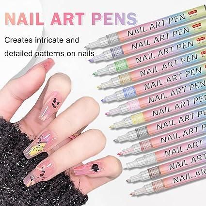 Nail Art Pens Set – 12 Vibrant Colors for Creative Nail Designs